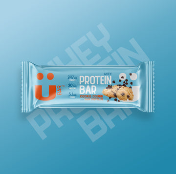 Cookie Dough with Dark Chocolate - Ubar - 20 Grams Protein in each 60 Grams Bar (Pack of 6, 360gm)